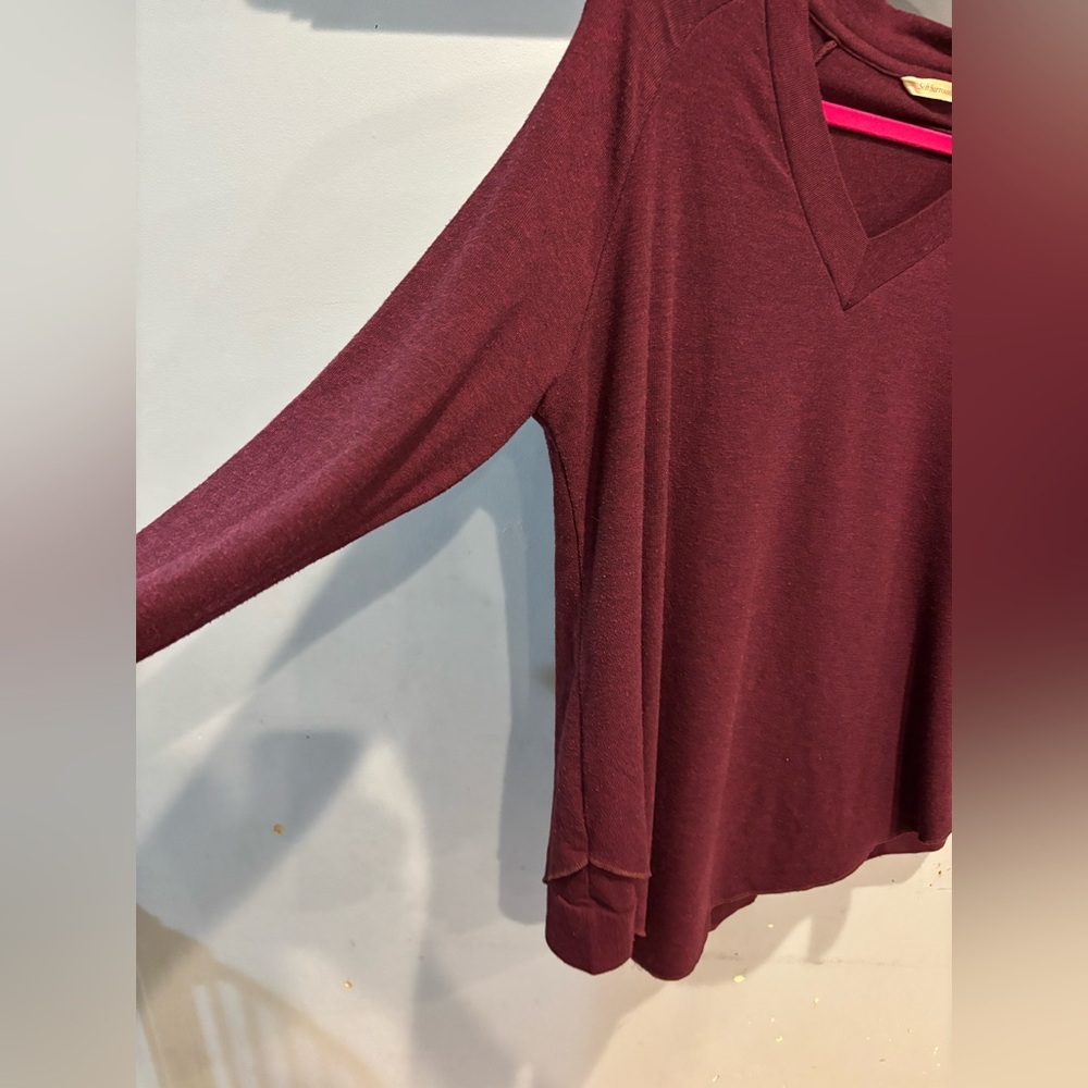 Soft Surroundings Madeline Tunic Poncho Sweater. Maroon color. Size‎ XL Petite. - Picture 3 of 7